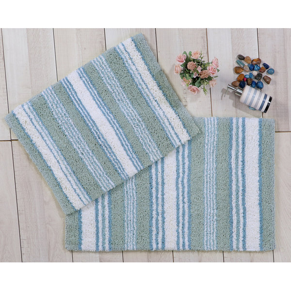Winston Porter Nyerere 2 Piece Bath Mat Set / Reversible Bathroom Rugs